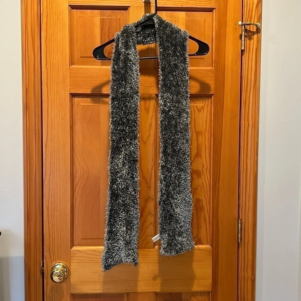 St. John's Bay Women's Grey/Silver Fuzzy Scarf